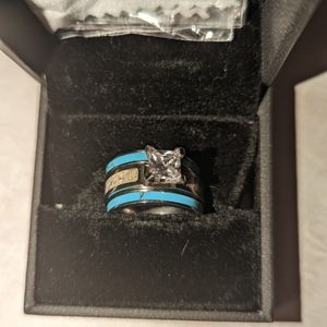 Size 7 SS antler/turquoise ring